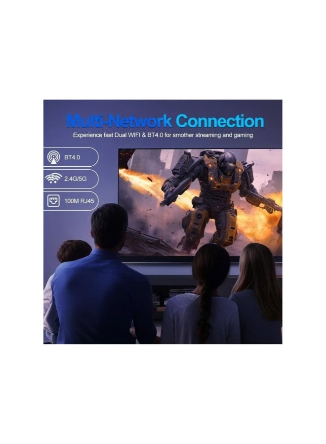 جهاز استقبال تلفزيوني ذكي بنظام أندرويد 13 طراز MX10، يدعم ترددي 2.4 جيجاهرتز و5 جيجاهرتز، مزود بجهاز تحكم عن بعد، يدعم دقة 4K عالية الوضوح، بسعة تخزين 4 جيجابايت أو 64 جيجابايت. - Image 4